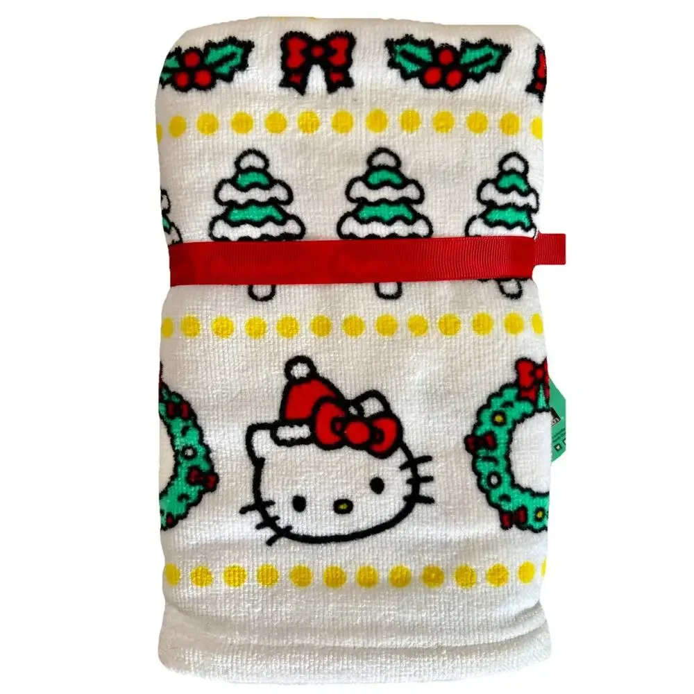6PK HELLO KITTY Decorative Holiday Hand Towels Gingerbread Santa Fair Isle NWT